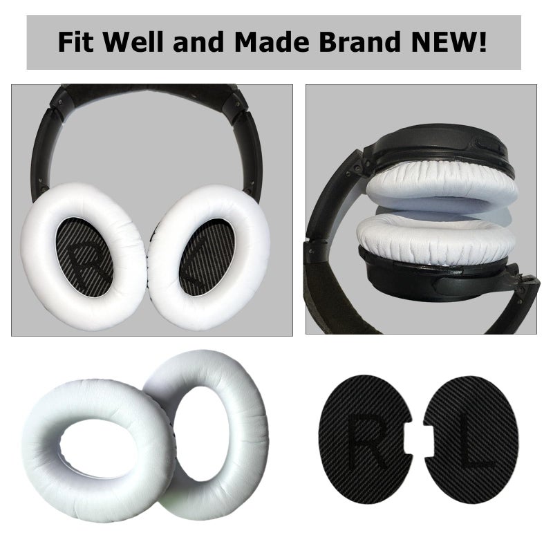 Cypher.V Headphones Replacement Ear Pads,for Bose Quietcomfort QC15 QC25 QC35 35 ii (White) - Image 4